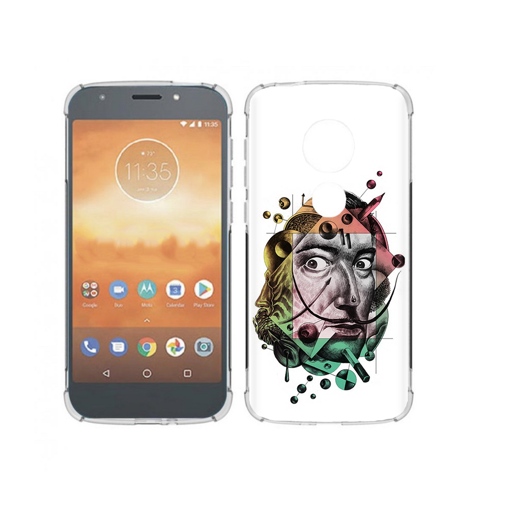 

Чехол MyPads Tocco для Motorola Moto E5 Play разноцветное лицо абстракция, Прозрачный, Tocco