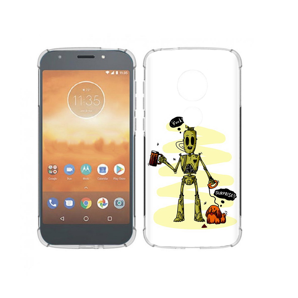 

Чехол MyPads Tocco для Motorola Moto E5 Play прикольный робот (PT227065.372.557), Прозрачный, Tocco