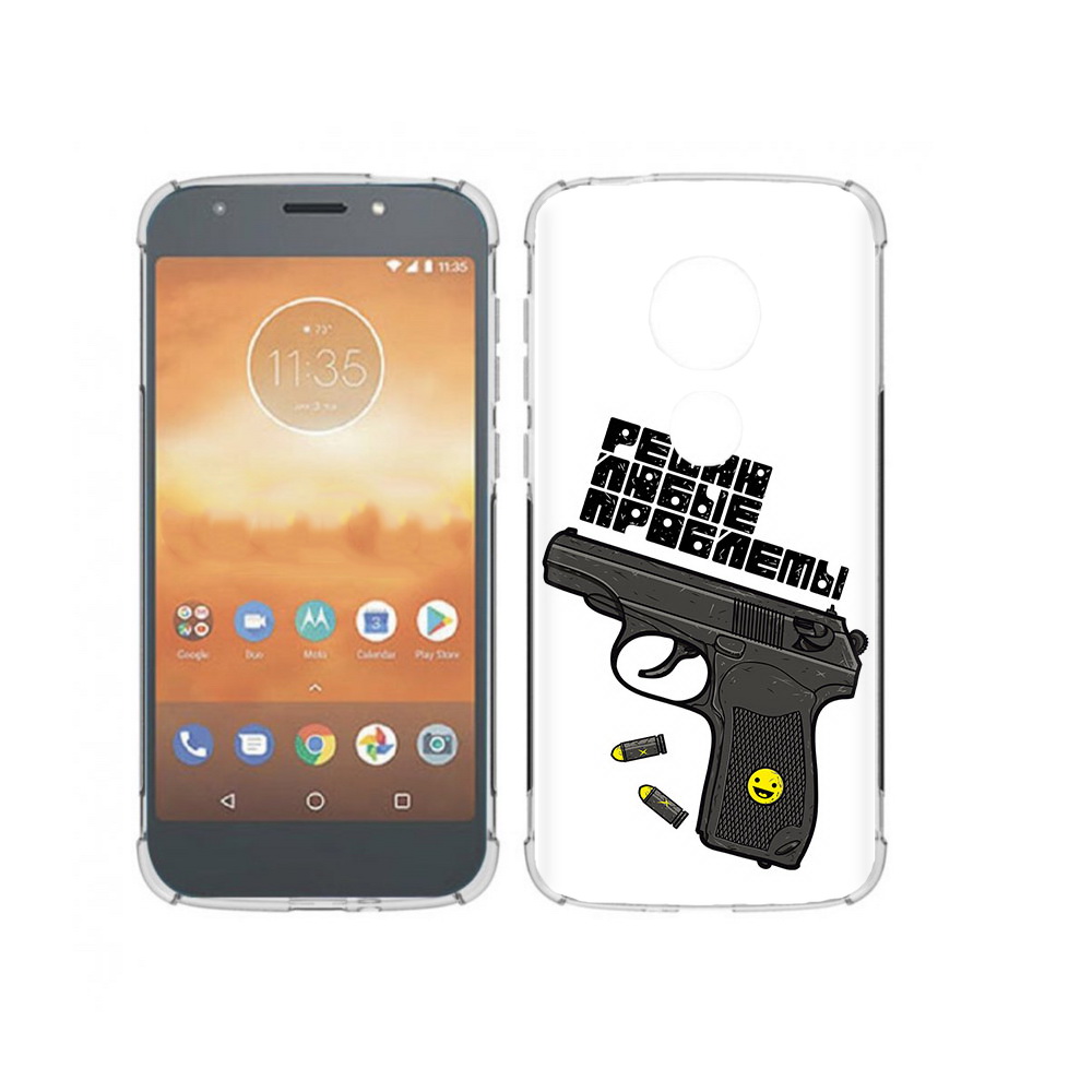 

Чехол MyPads Tocco для Motorola Moto E5 Play пистолет против проблем (PT227065.372.542), Прозрачный, Tocco