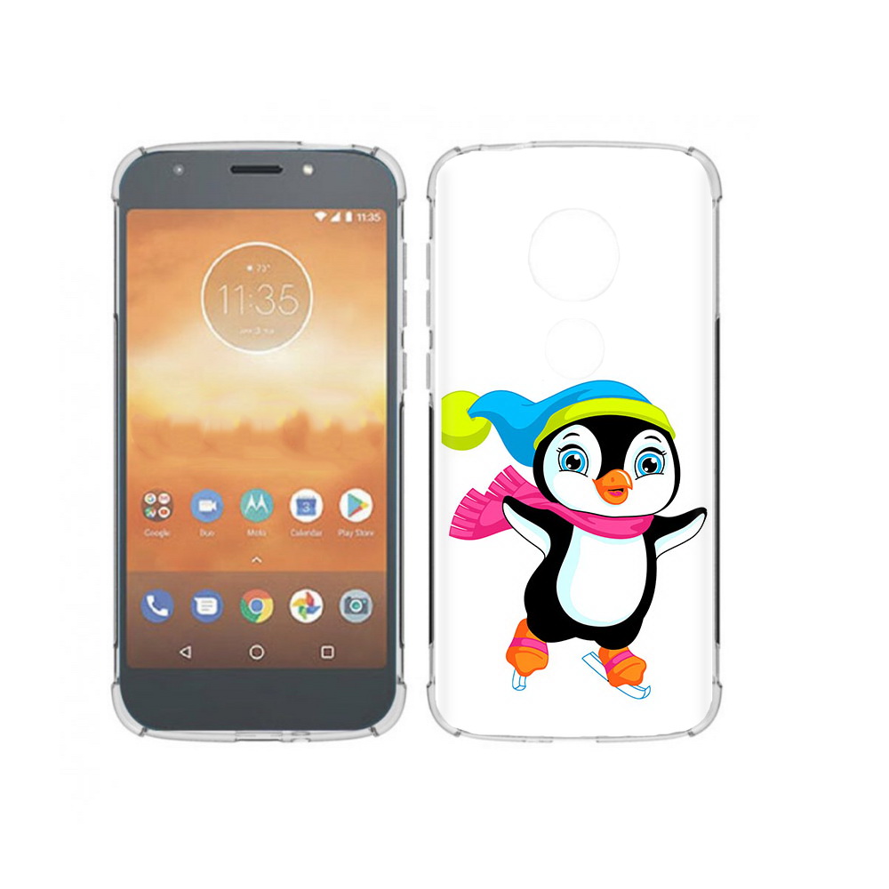 

Чехол MyPads Tocco для Motorola Moto E5 Play пингвин на коньках (PT227065.372.540), Прозрачный, Tocco