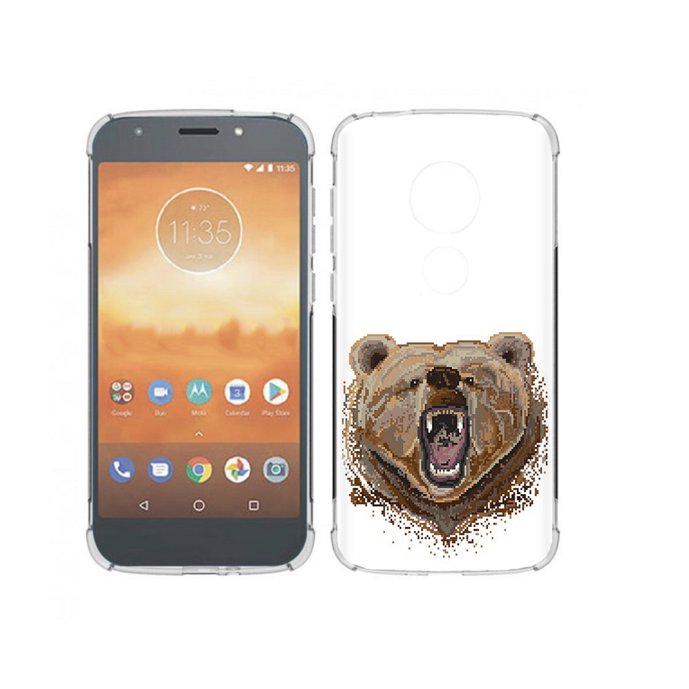 

Чехол MyPads Tocco для Motorola Moto E5 Play пиксельный медведь (PT227065.372.539), Прозрачный, Tocco