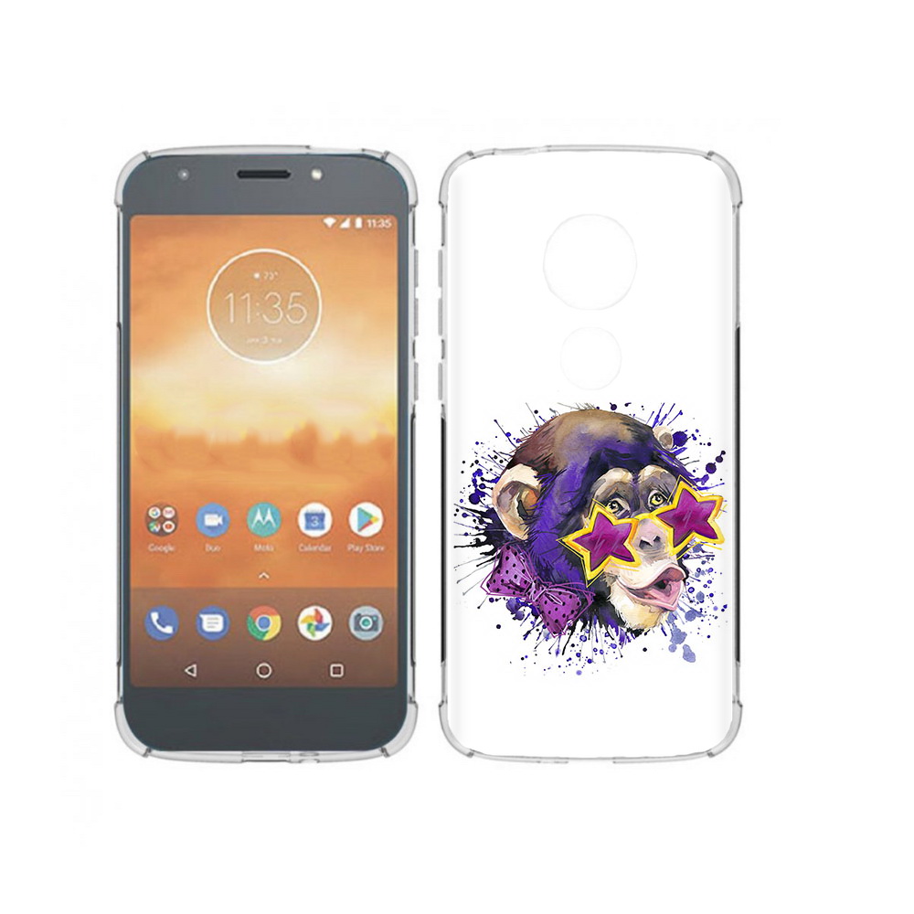 

Чехол MyPads Tocco для Motorola Moto E5 Play обезьяна в очках (PT227065.372.524), Прозрачный, Tocco
