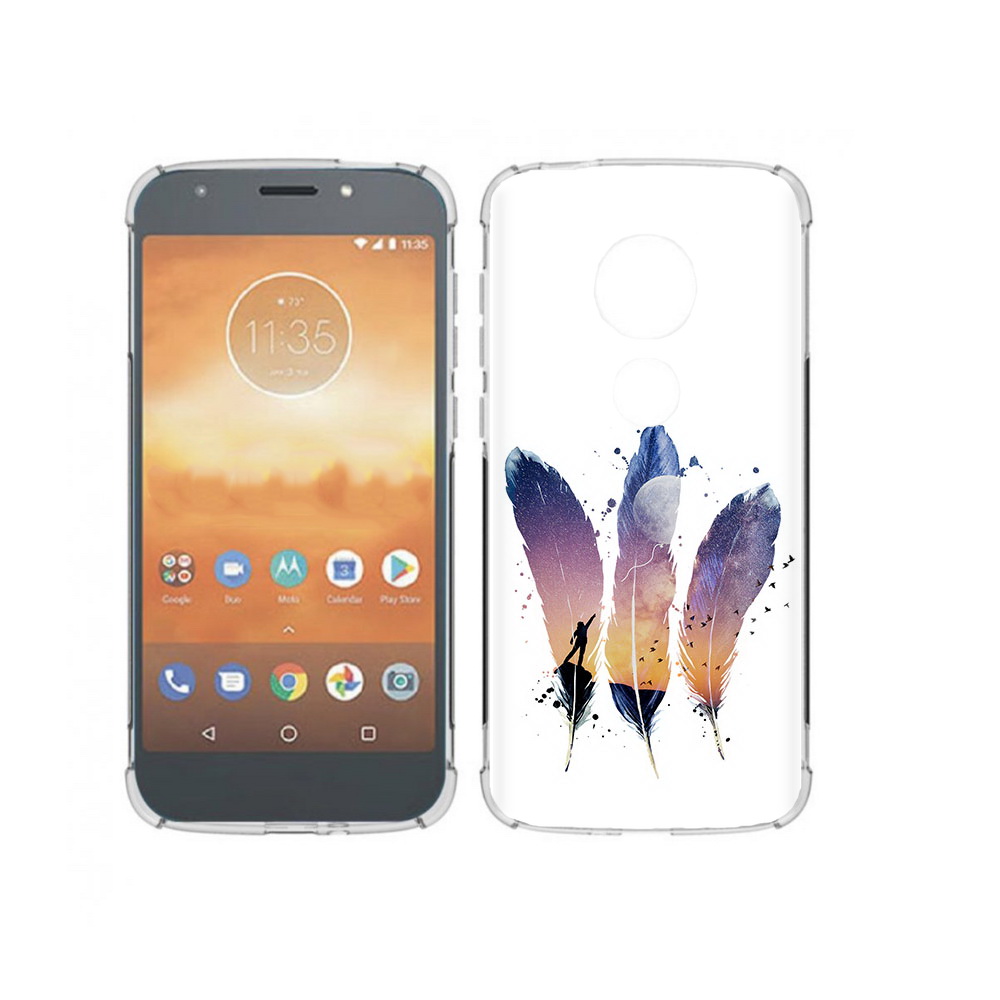 

Чехол MyPads Tocco для Motorola Moto E5 Play небесные перья (PT227065.372.519), Прозрачный, Tocco