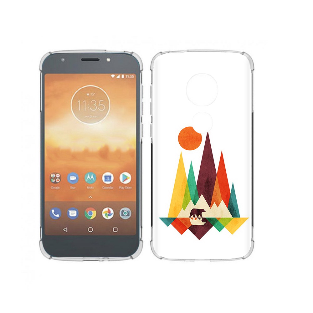 

Чехол MyPads Tocco для Motorola Moto E5 Play нарисованные горы с медведем, Прозрачный, Tocco