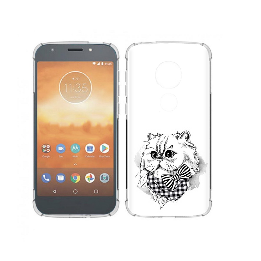 

Чехол MyPads Tocco для Motorola Moto E5 Play нарисованная красивая кошечка, Прозрачный, Tocco