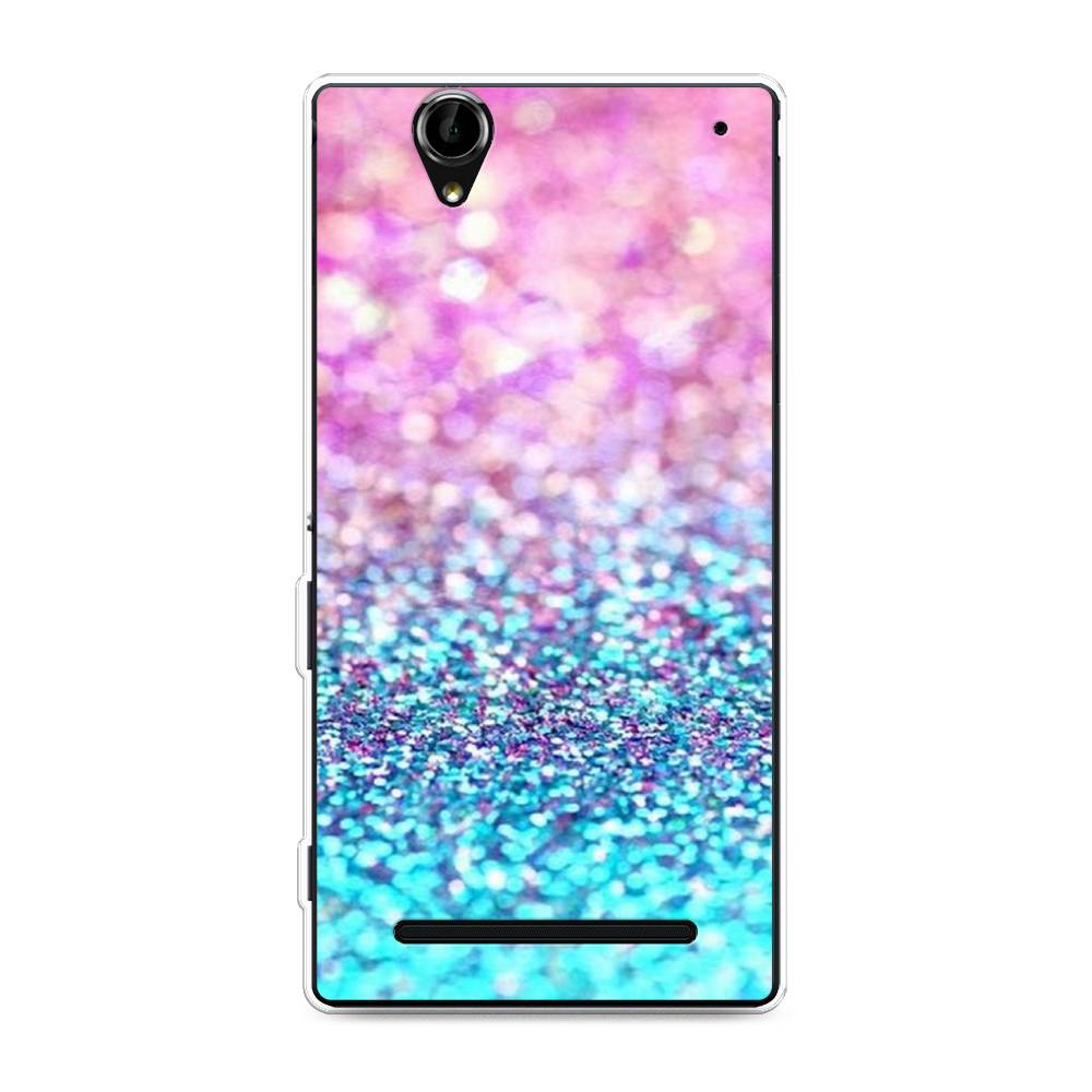 

Силиконовый чехол "Розово-голубые глиттеры рисунок" на Sony Xperia T2 Ultra