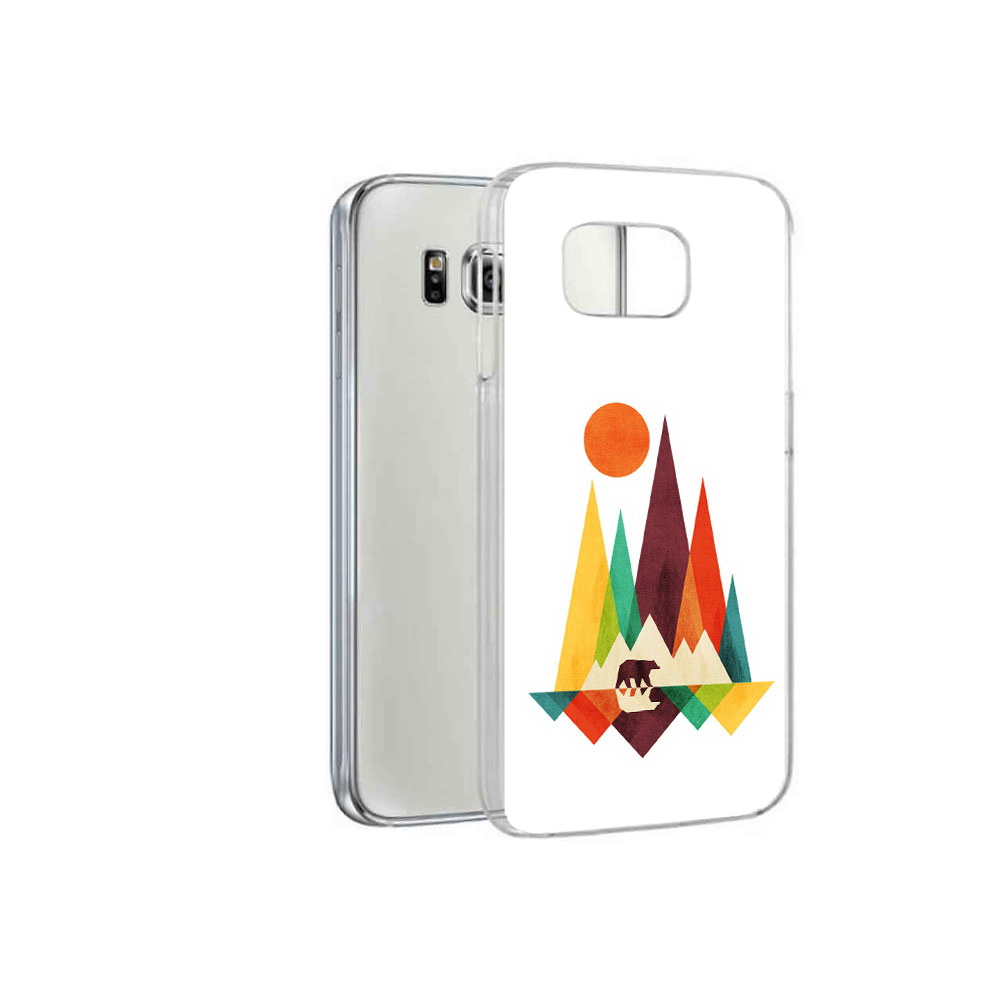 

Чехол MyPads Tocco для Samsung Galaxy S6 нарисованные горы с медведем (PT12300.506.506), Прозрачный, Tocco