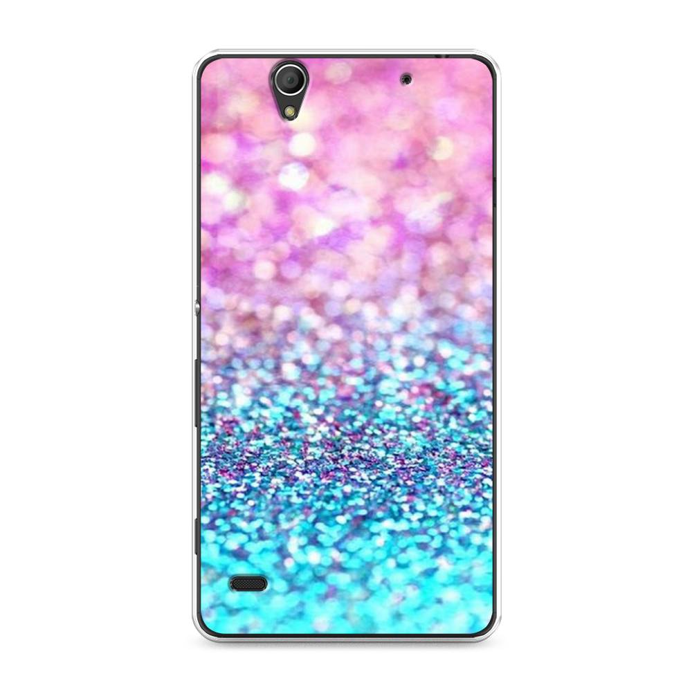 

Силиконовый чехол "Розово-голубые глиттеры рисунок" на Sony Xperia C4