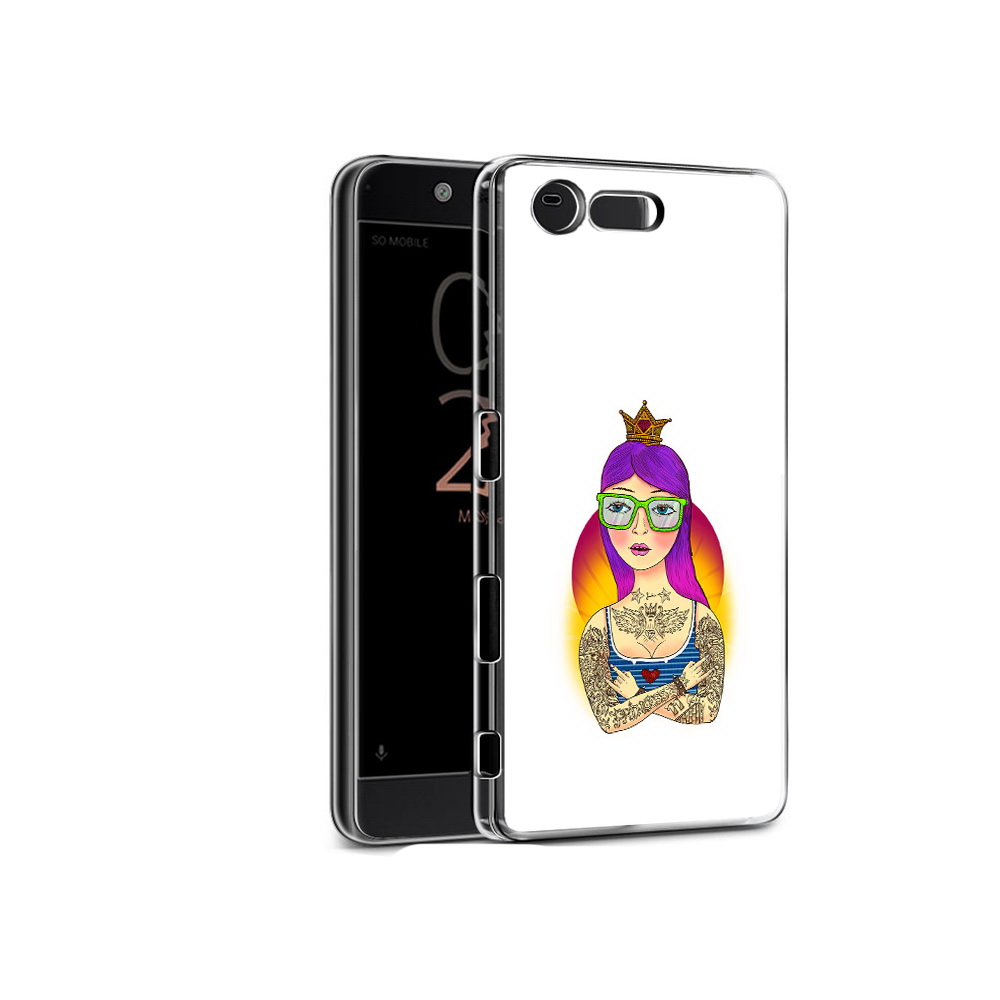

Чехол MyPads Tocco для Sony Xperia X Compact девушка в татуировках с короной, Прозрачный, Tocco