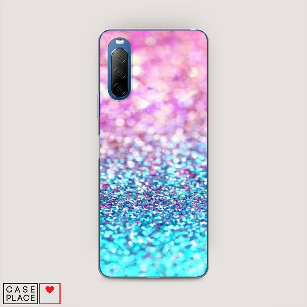 

Силиконовый чехол "Розово-голубые глиттеры рисунок" на Sony Xperia 10 II