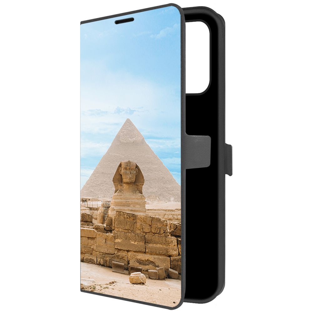 Чехол-книжка Krutoff Eco Book для Xiaomi Redmi Note 10S Египет, Сфинкс (черный)