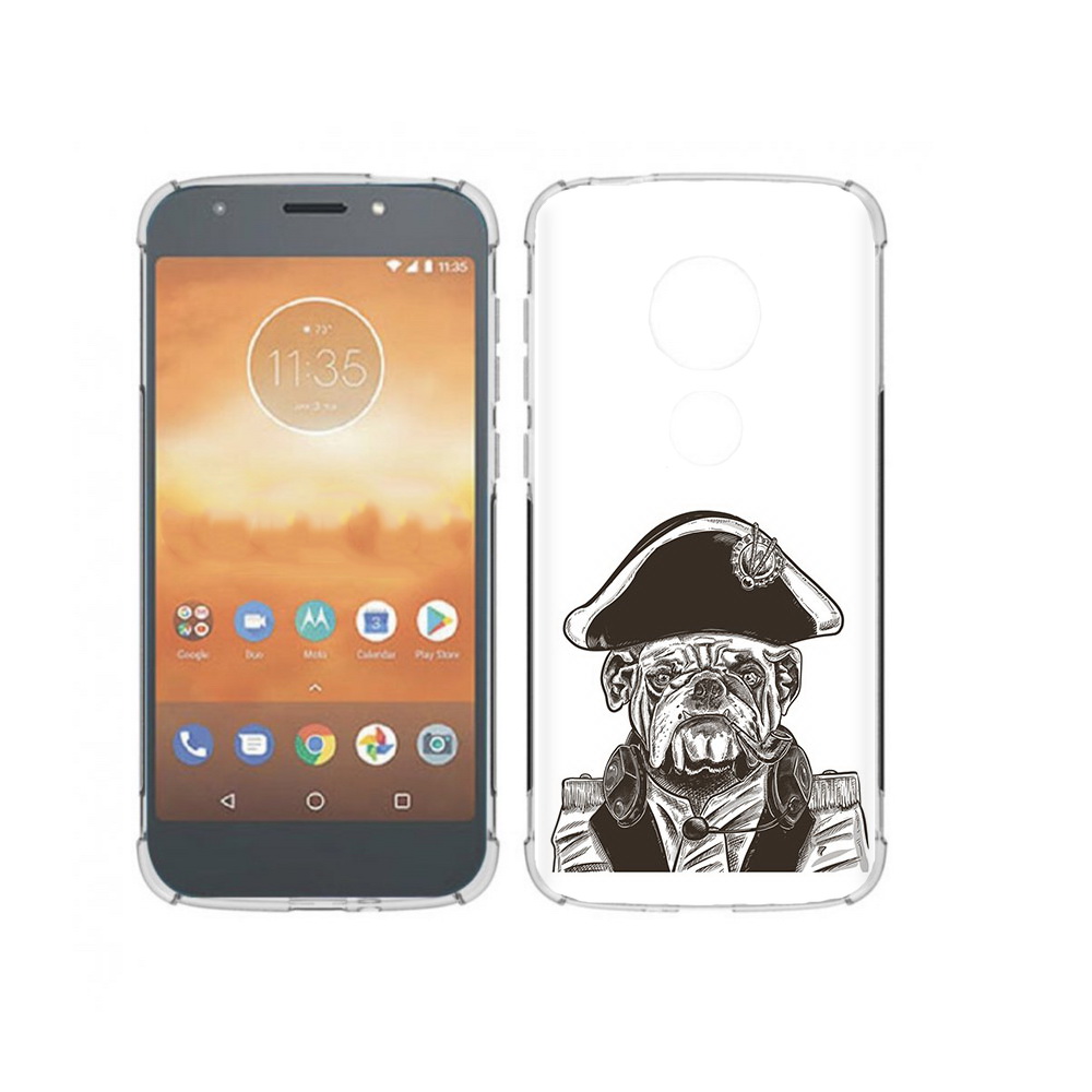 

Чехол MyPads Tocco для Motorola Moto E5 Play мопс генерал (PT227065.372.483), Прозрачный, Tocco