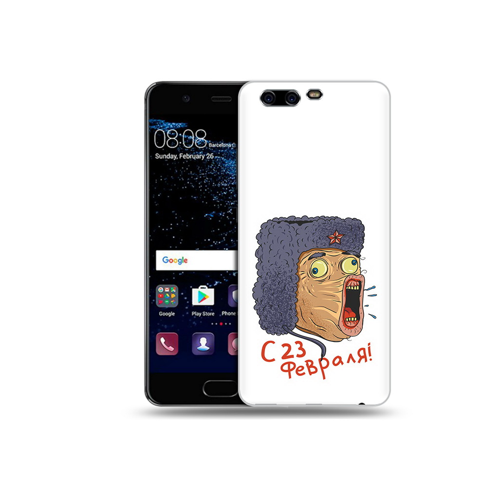 

Чехол MyPads Tocco для Huawei P10 Plus 23 февраля смешная эмоция (PT60941.40.15), Прозрачный, Tocco