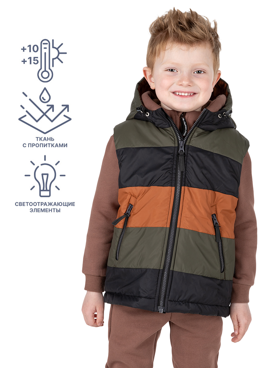 

Жилет детский NIKASTYLE 9м6724, хаки/фундук, 116, 9м6724