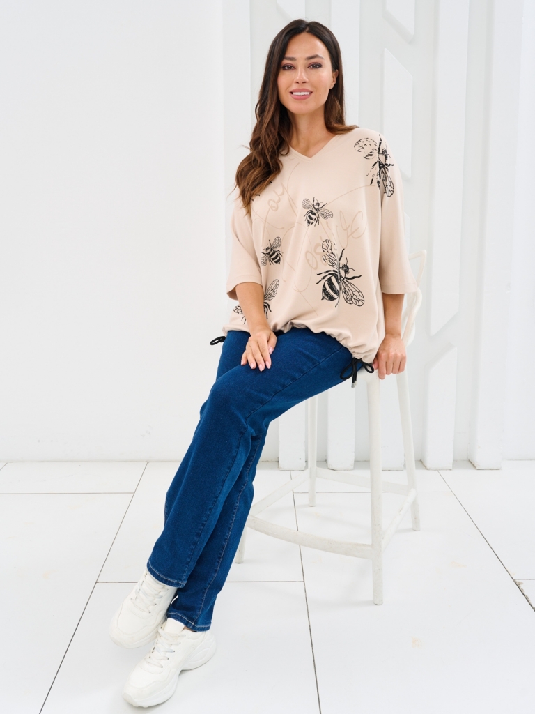 Блуза женская Maxroses 01-00047735 бежевая 54