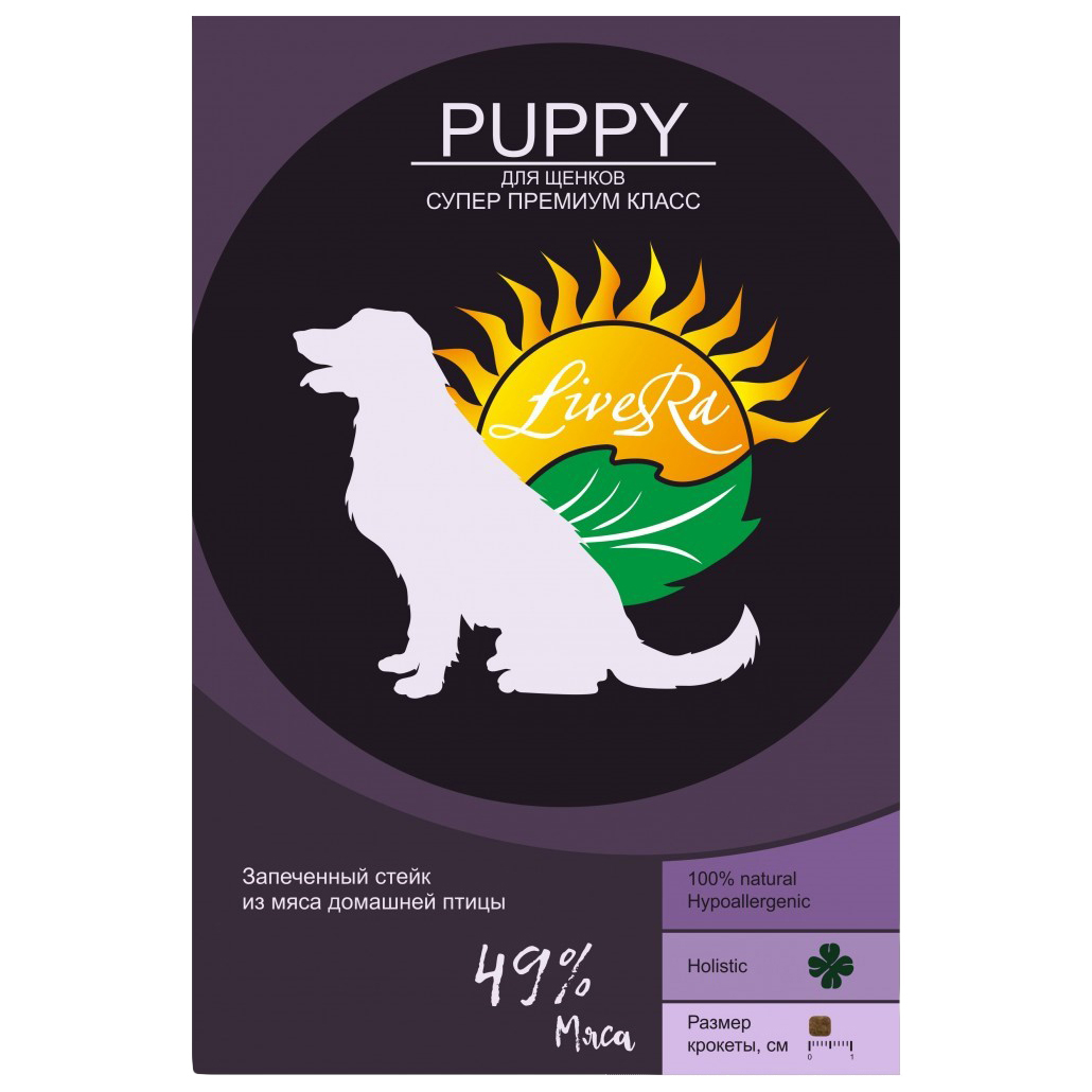 

Сухой корм для щенков LiveRA Puppy стейк из мяса домашней птицы, 7кг