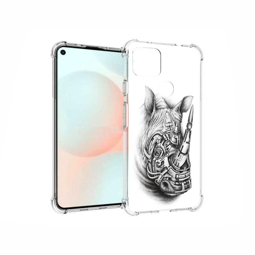 

Чехол MyPads Tocco для Google Pixel 5A стальной носорог, Прозрачный, Tocco