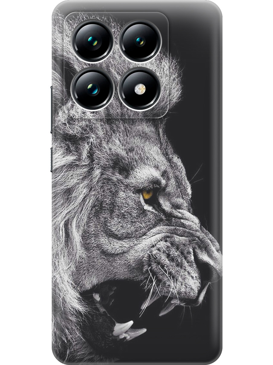 

Силиконовый чехол на Xiaomi 14T Pro с принтом "Морда льва", Прозрачный;серый;черный, 785979013