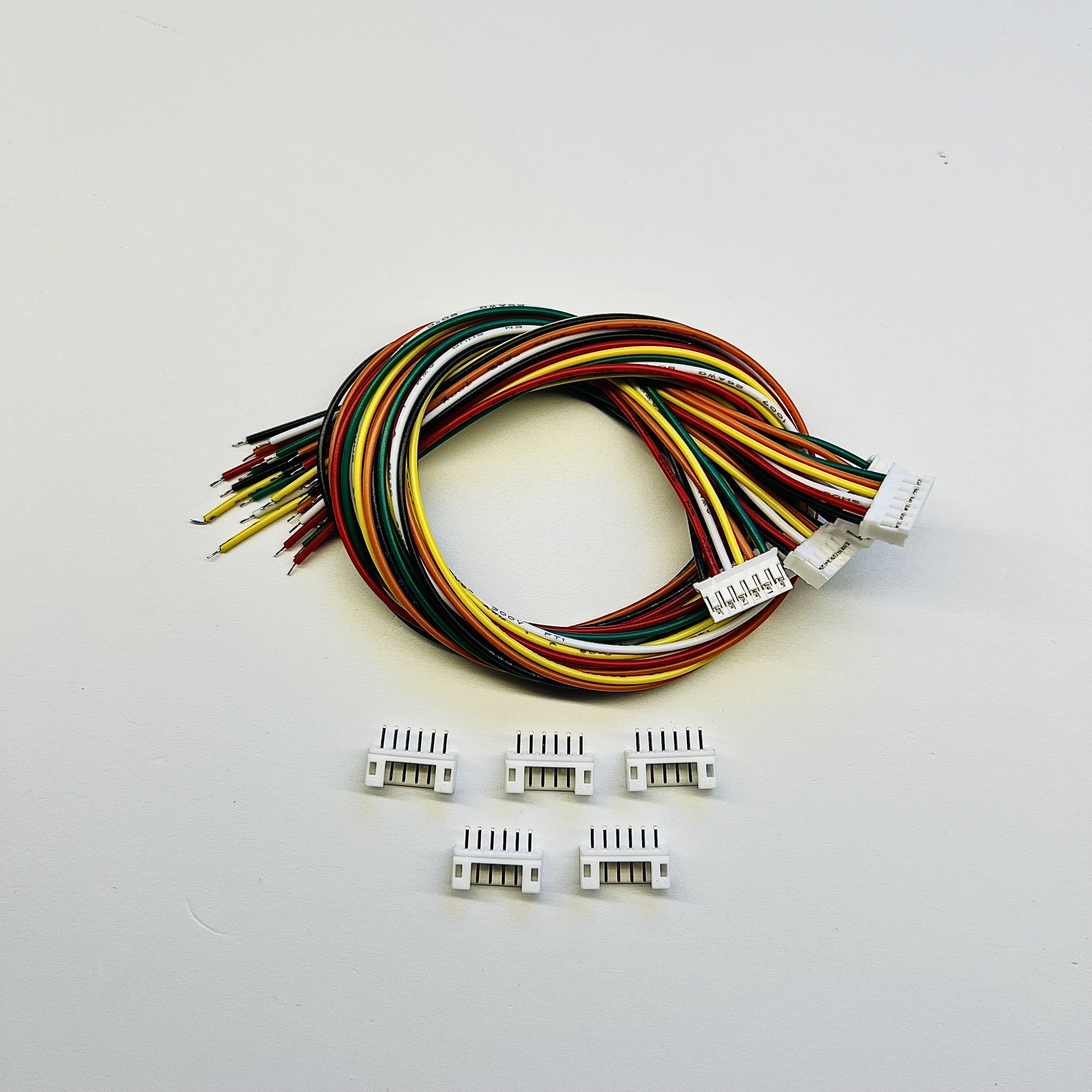 

Набор кабелей NoBrand с разъемом JST PH 2.0 мм 6pin 30 см 5шт, Белый;желтый;зеленый;красный;оранжевый;чёрный