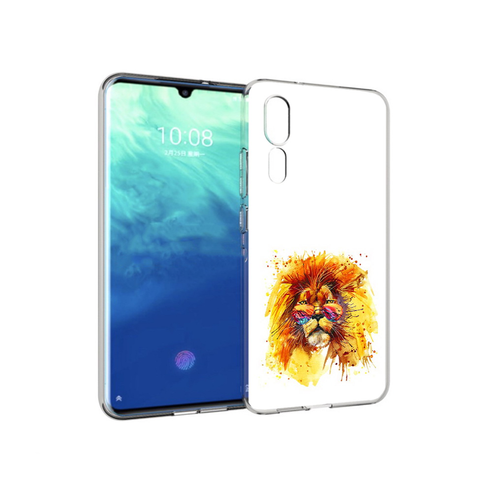 Чехол MyPads Tocco для ZTE Axon 10 Pro лев в очках (PT134302.444.436)