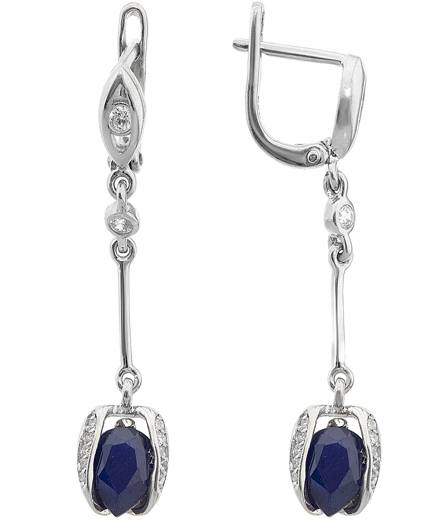 

Серьги из серебра с сапфиром Balex Jewellery 2405937696, 2405937696
