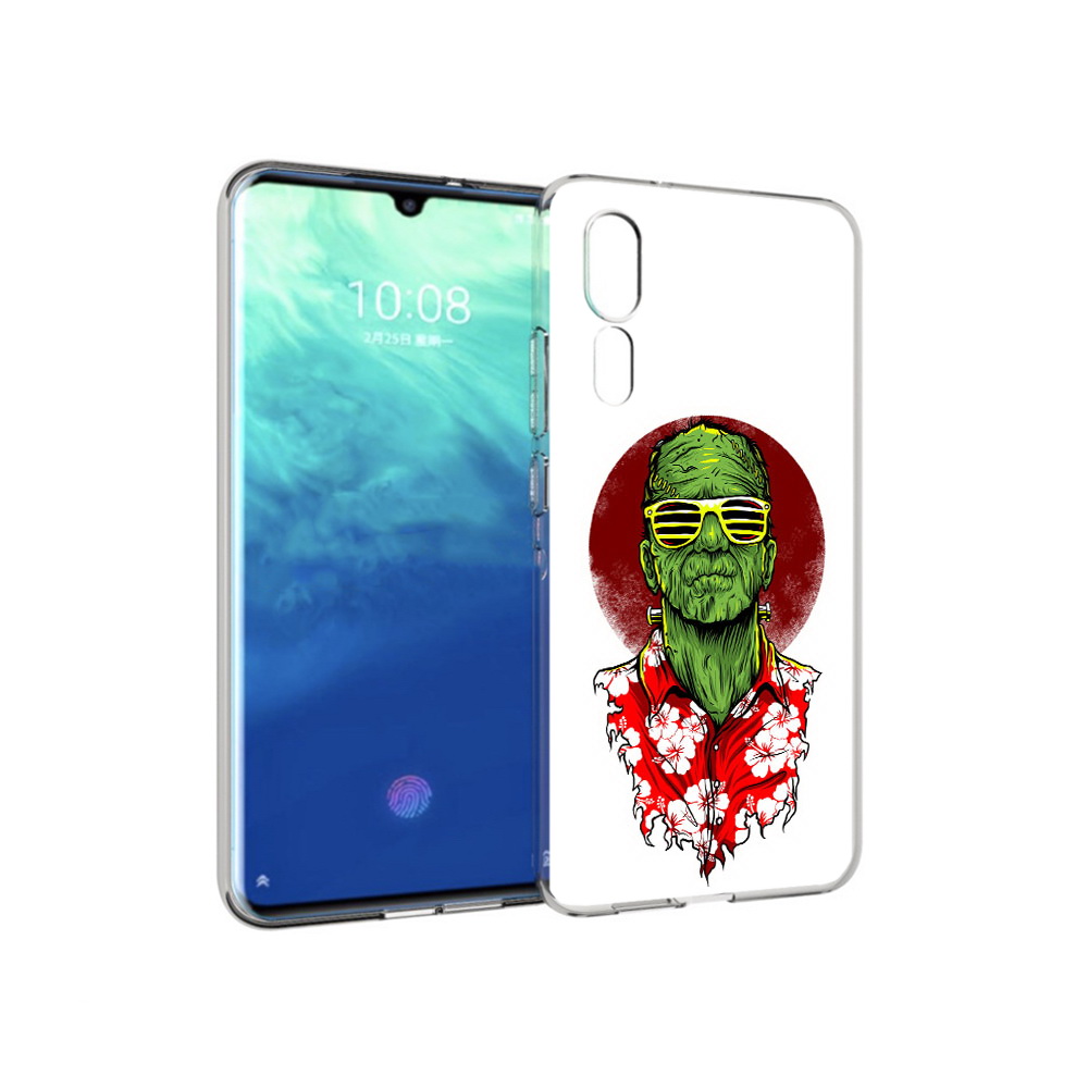 

Чехол MyPads Tocco для ZTE Axon 10 Pro крутой зеленый мужчина в очках (PT134302.444.424), Прозрачный, Tocco
