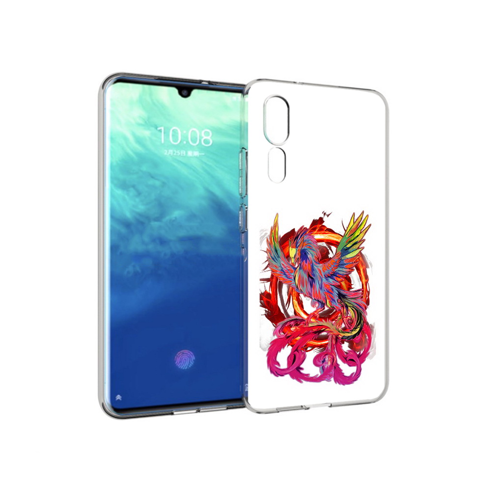 

Чехол MyPads Tocco для ZTE Axon 10 Pro красочный феникс (PT134302.444.414), Прозрачный, Tocco