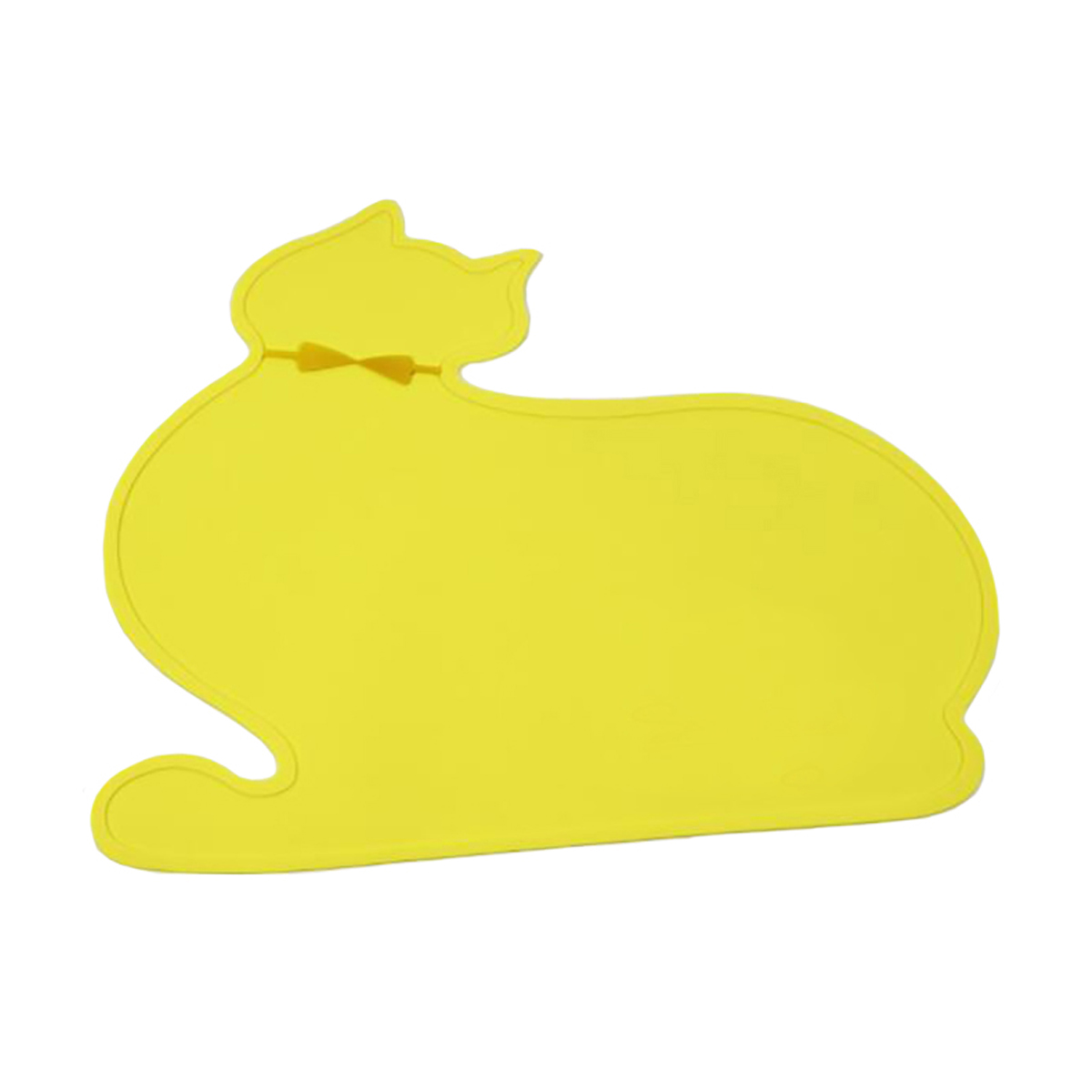 фото Силиконовый коврик pets & friends под миску, водонепроницаемый, цвет желтый, 36х47 см
