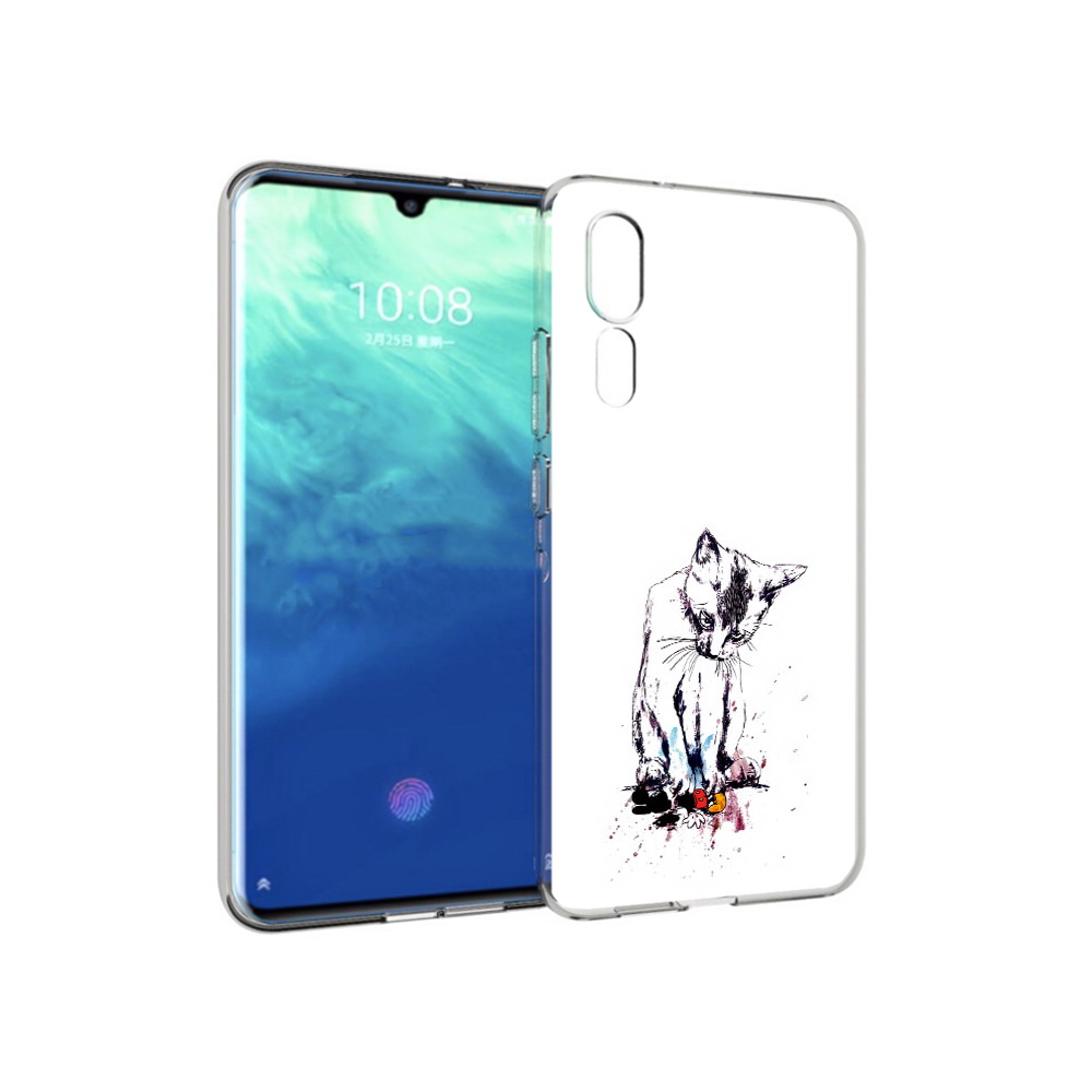 

Чехол MyPads Tocco для ZTE Axon 10 Pro кот и микки (PT134302.444.399), Прозрачный, Tocco