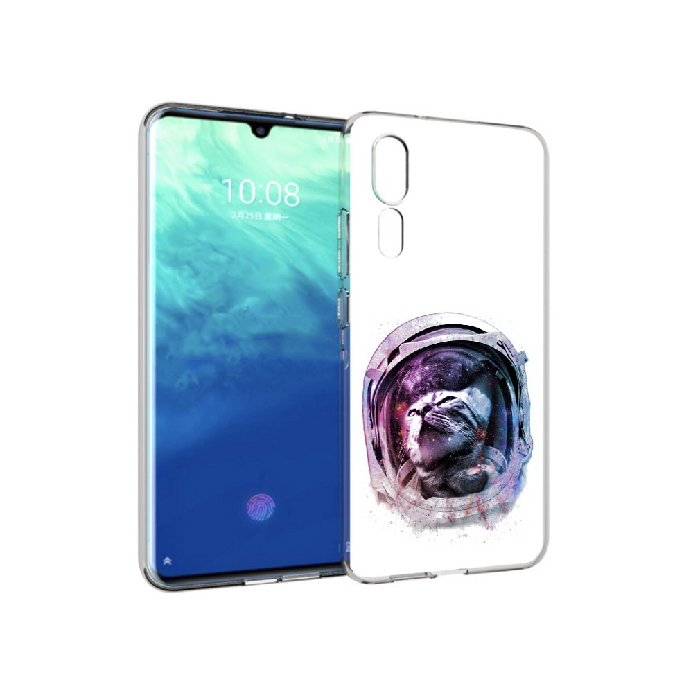 

Чехол MyPads Tocco для ZTE Axon 10 Pro кот в шлеме (PT134302.444.396), Прозрачный, Tocco