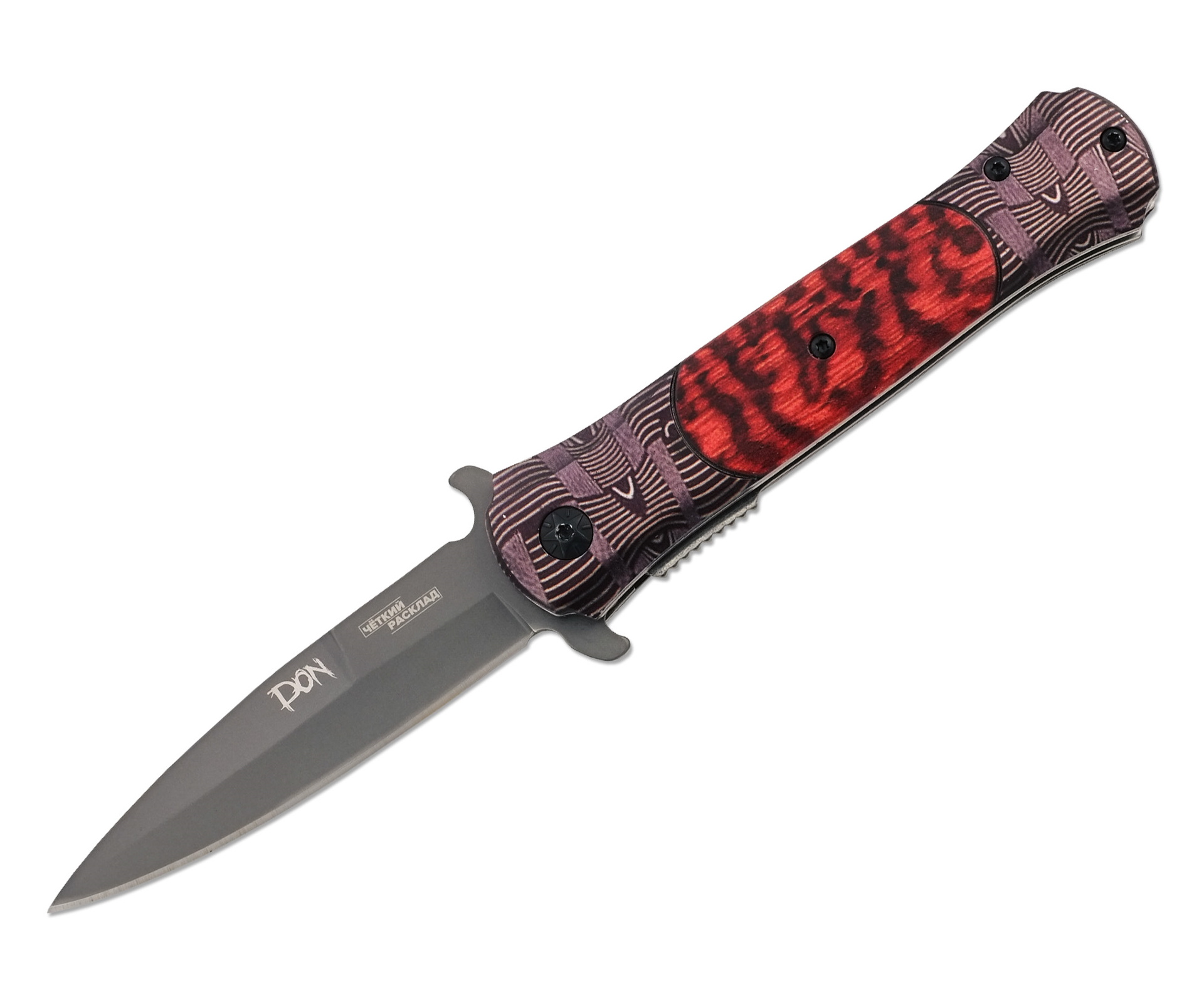 фото Туристический нож ножемир, серый/красный