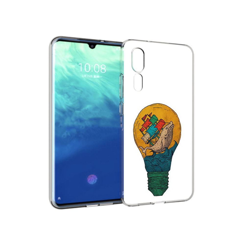 

Чехол MyPads Tocco для ZTE Axon 10 Pro кит в лампочке с парусами (PT134302.444.387), Прозрачный, Tocco