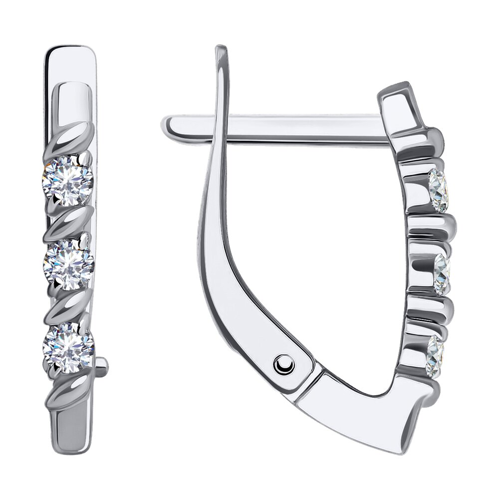 

Серьги из белого золота Diamant 52-120-01820-1, фианит, 52-120-01820-1