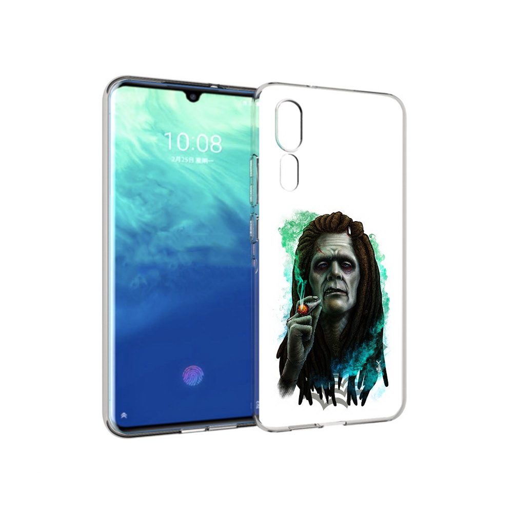 

Чехол MyPads Tocco для ZTE Axon 10 Pro зеленый мужчина с сигаретой (PT134302.444.360), Прозрачный, Tocco