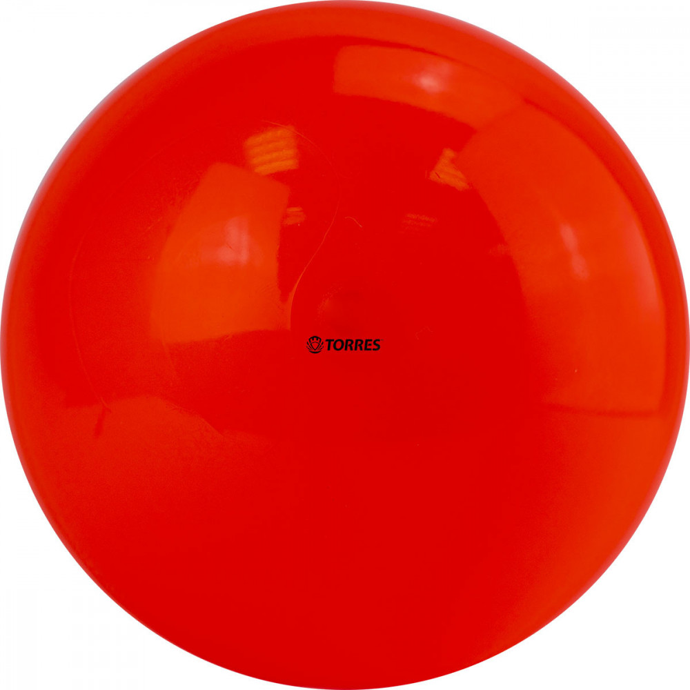 Мяч для художественной гимнастики Torres AG-15-04, D 15 см, ПВХ, оранжевый однотонный