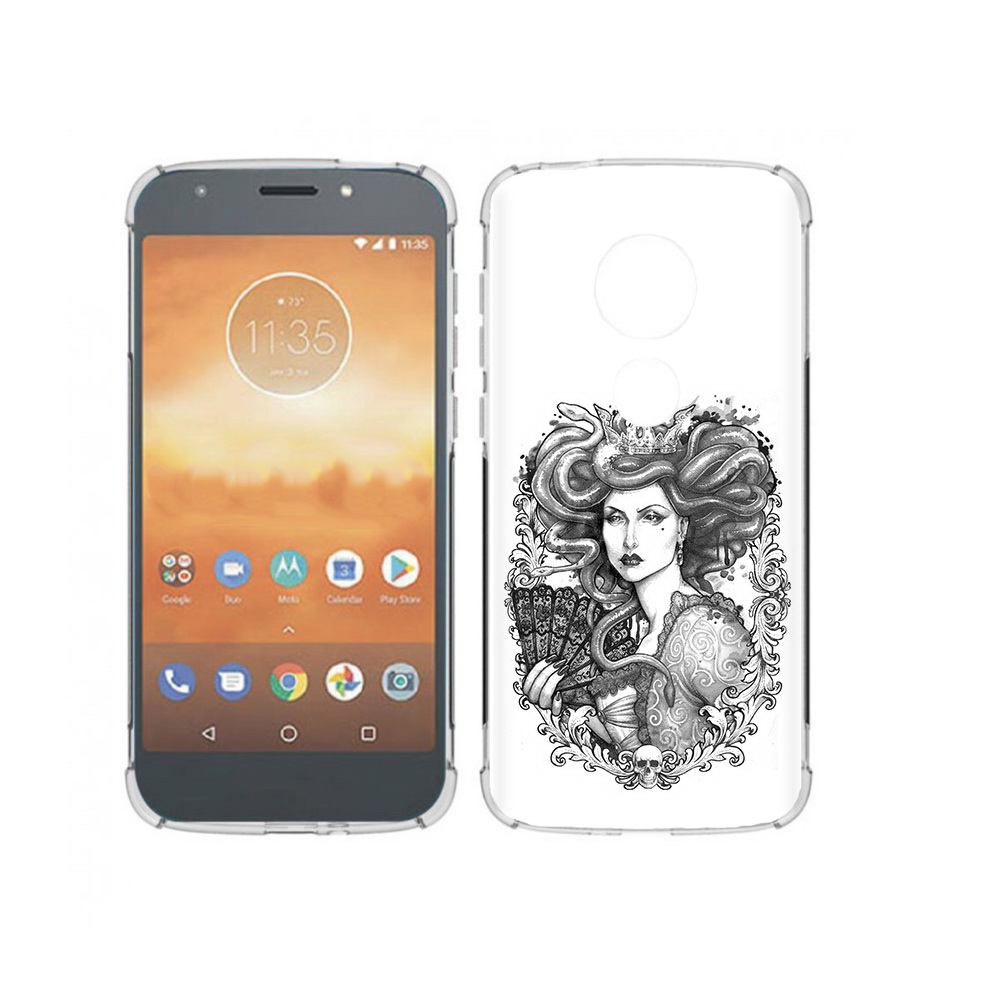 

Чехол MyPads Tocco для Motorola Moto E5 Play медуза черно белый (PT227065.372.472), Прозрачный, Tocco