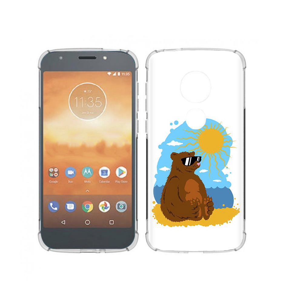 

Чехол MyPads Tocco для Motorola Moto E5 Play медведь на чиле (PT227065.372.468), Прозрачный, Tocco