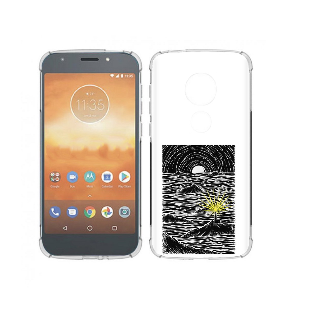 

Чехол MyPads Tocco для Motorola Moto E5 Play маяк в черно белом море (PT227065.372.460), Прозрачный, Tocco