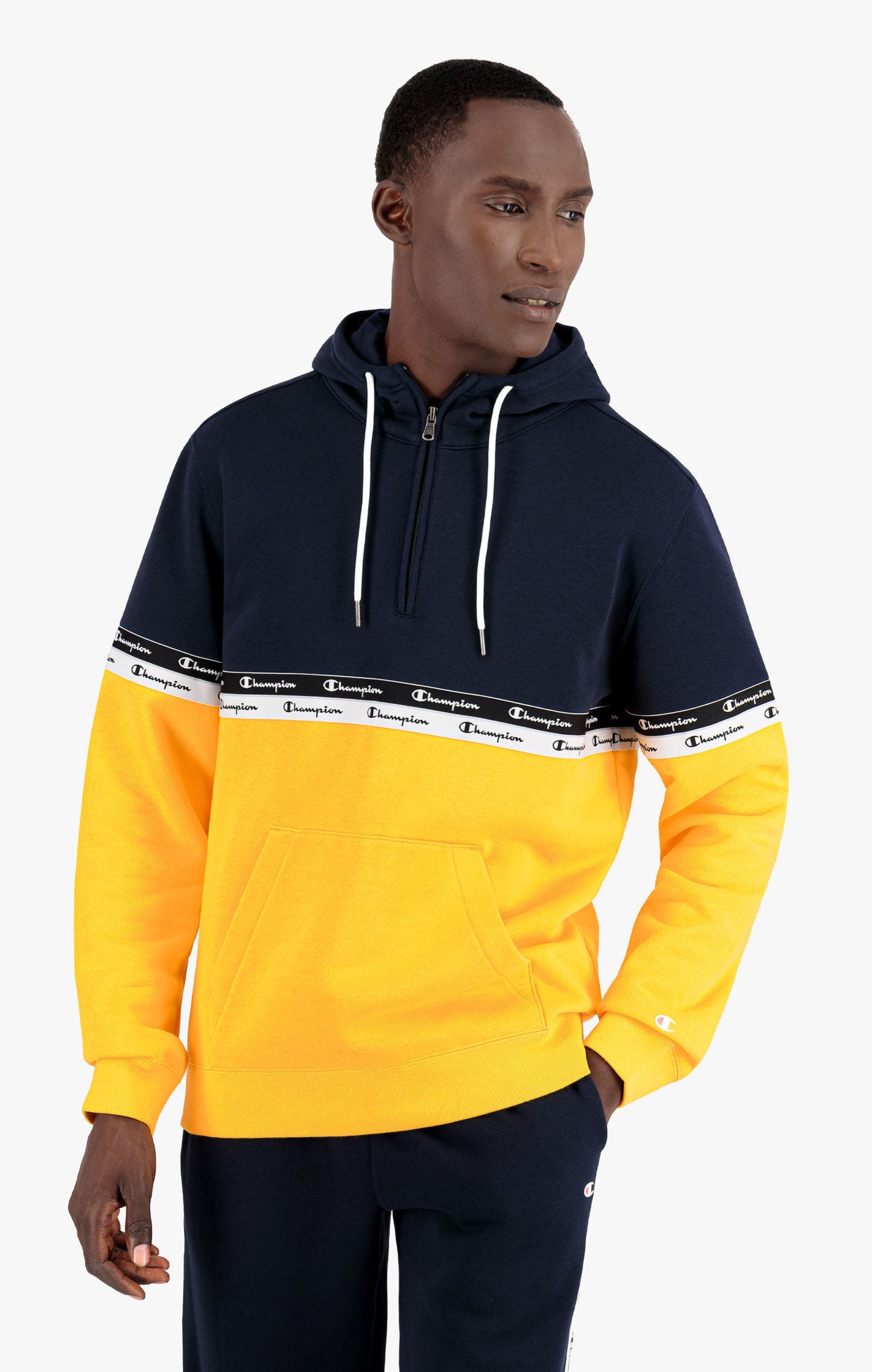 фото Худи мужское champion legacy american tape half zip оранжевое l