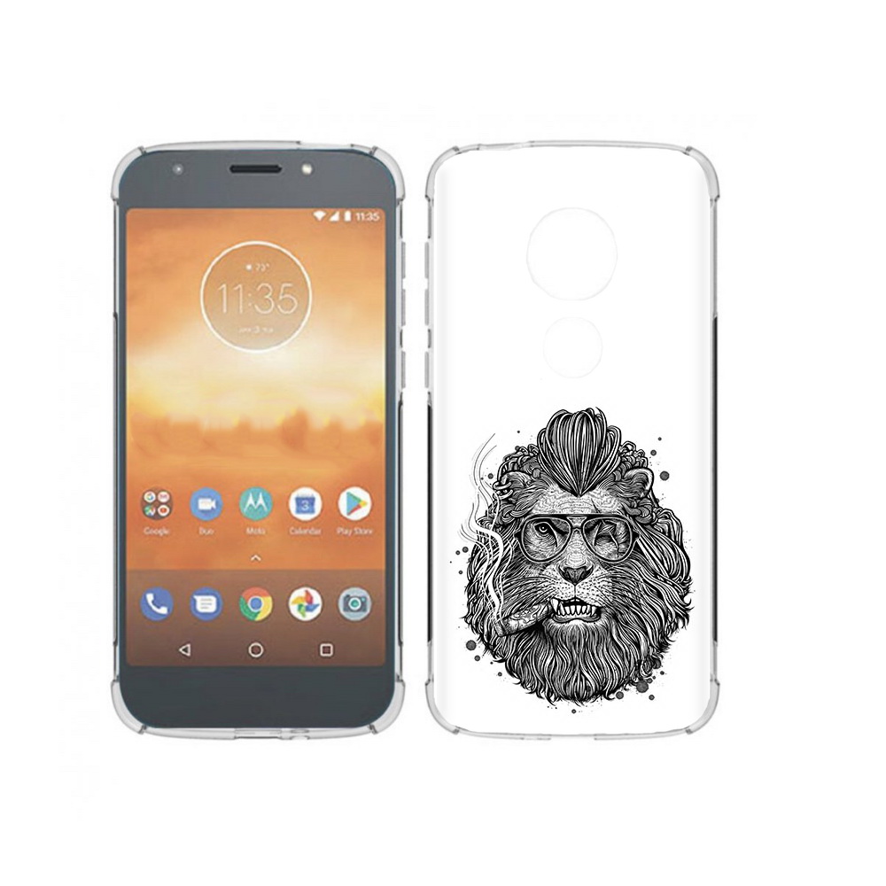 

Чехол MyPads Tocco для Motorola Moto E5 Play курящий лев (PT227065.372.432), Прозрачный, Tocco