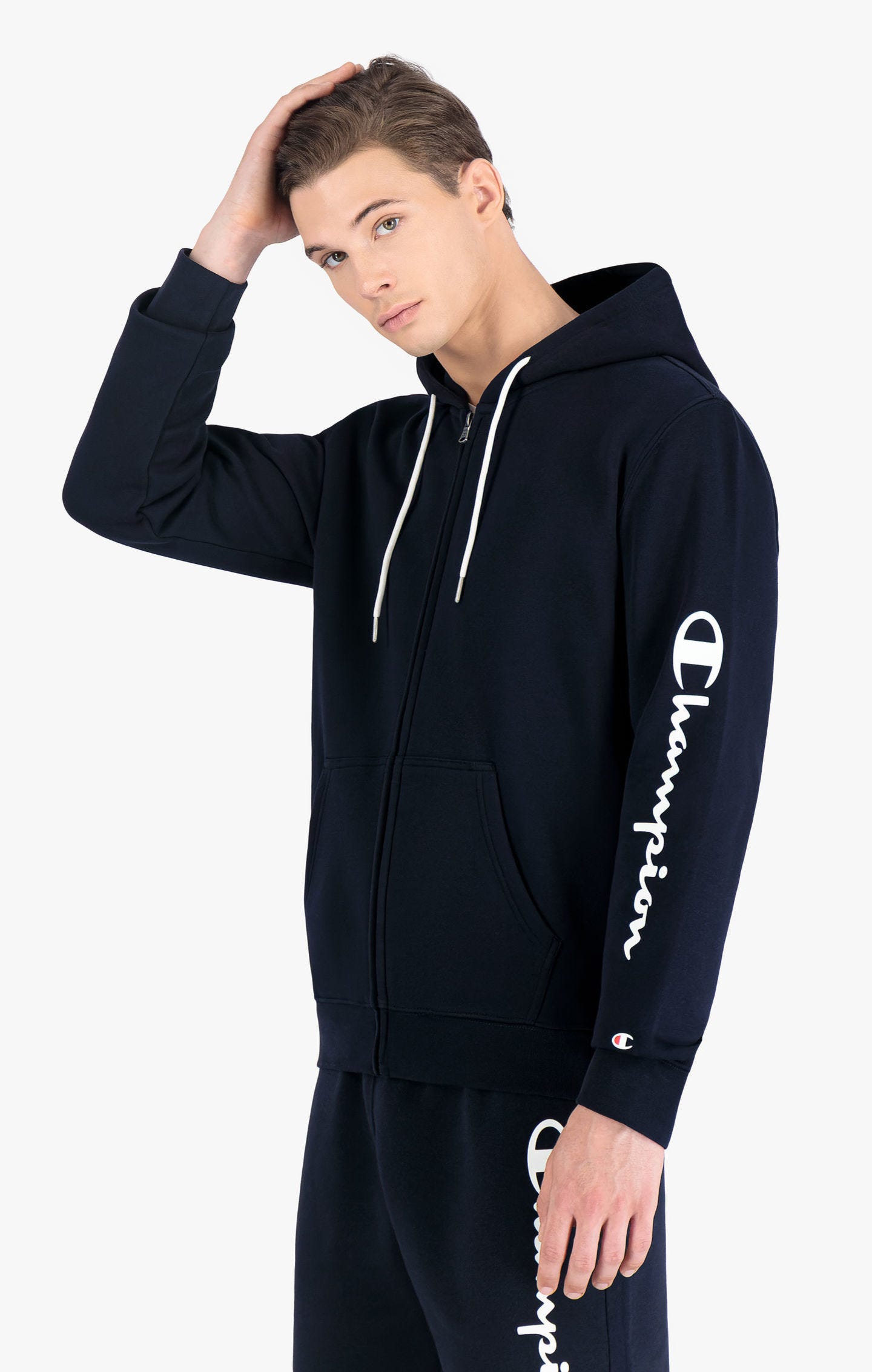 фото Толстовка мужская champion legacy american classics full zip синяя l