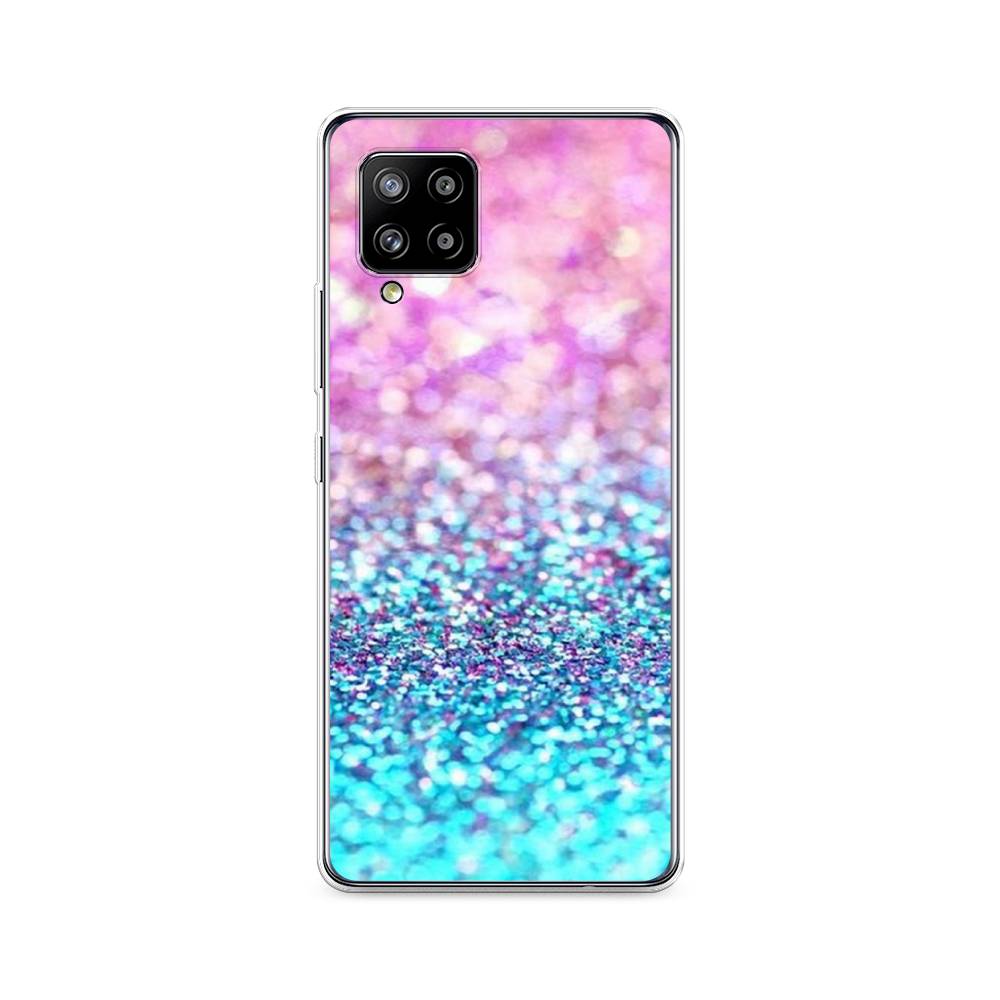 фото Силиконовый чехол "розово-голубые глиттеры рисунок" на samsung galaxy a42 awog