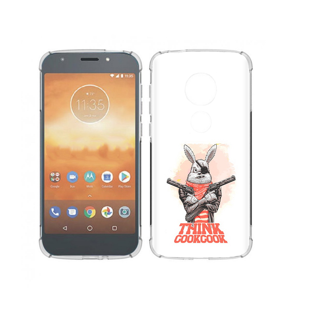 

Чехол MyPads Tocco для Motorola Moto E5 Play кролик пират (PT227065.372.419), Прозрачный, Tocco