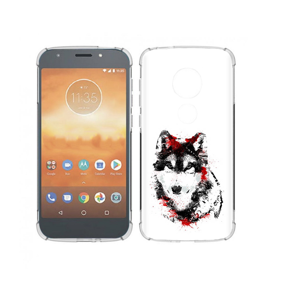 

Чехол MyPads Tocco для Motorola Moto E5 Play кровавый волк (PT227065.372.416), Прозрачный, Tocco