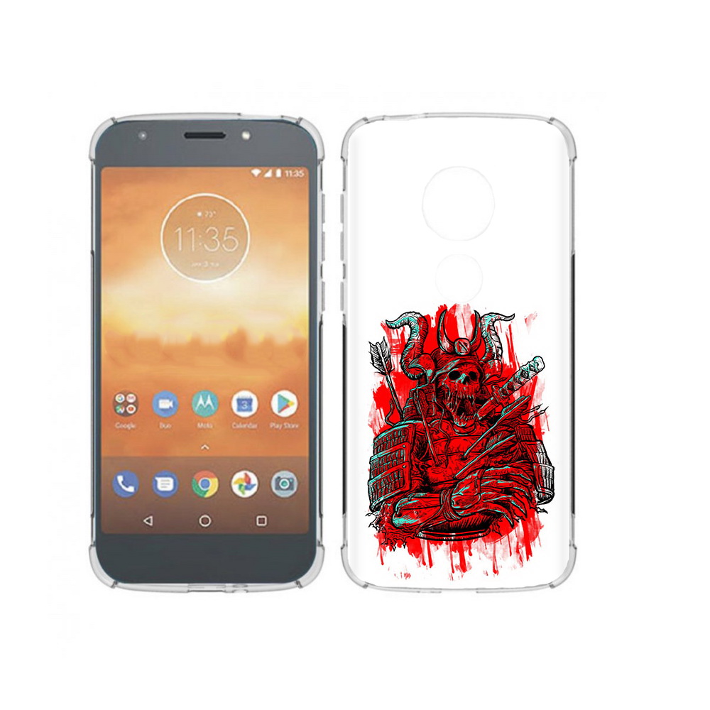 

Чехол MyPads Tocco для Motorola Moto E5 Play красный скелет воин (PT227065.372.413), Прозрачный, Tocco