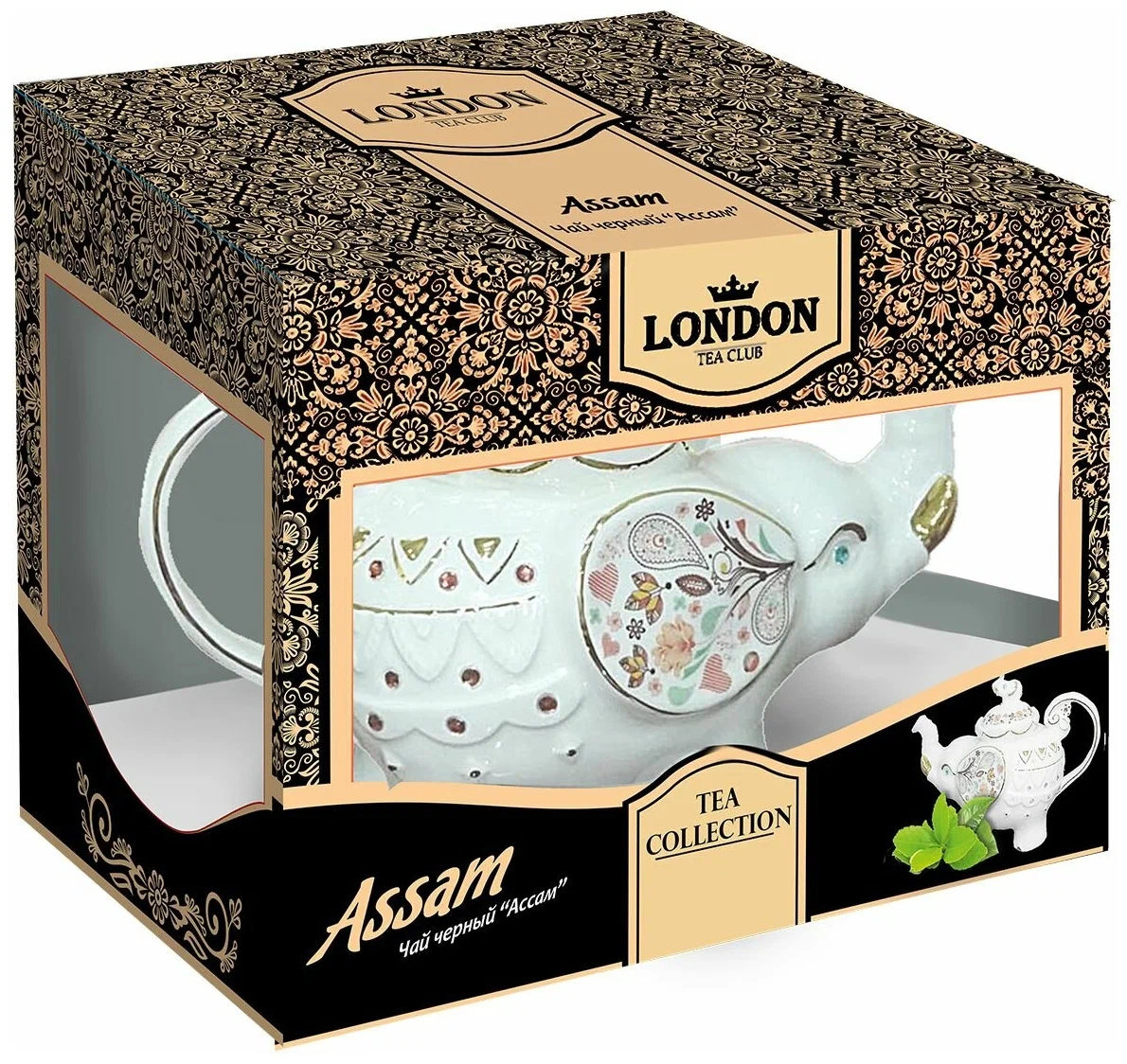 Чай черный London Tea Club в фарфоровом заварнике Слон Assam, 60 г