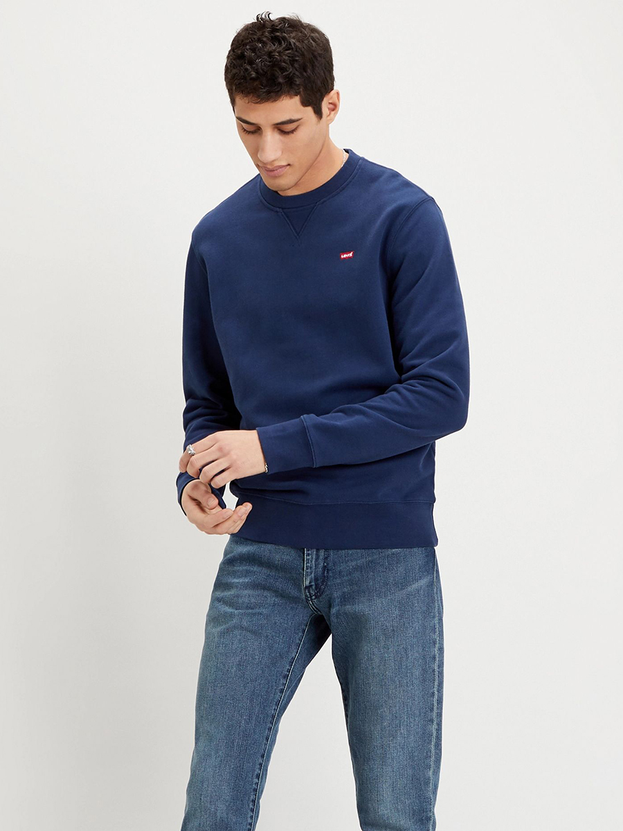 

Свитшот мужской Levi's New Original Crew синий S, New Original Crew