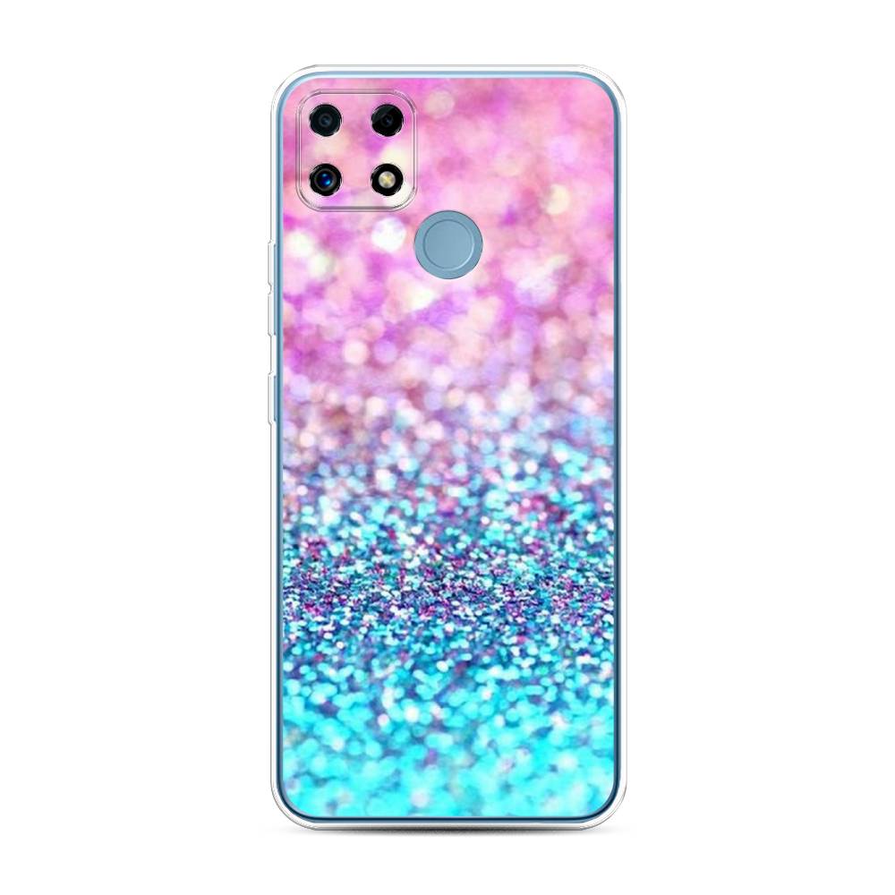 

Силиконовый чехол "Розово-голубые глиттеры рисунок" на Realme C25s