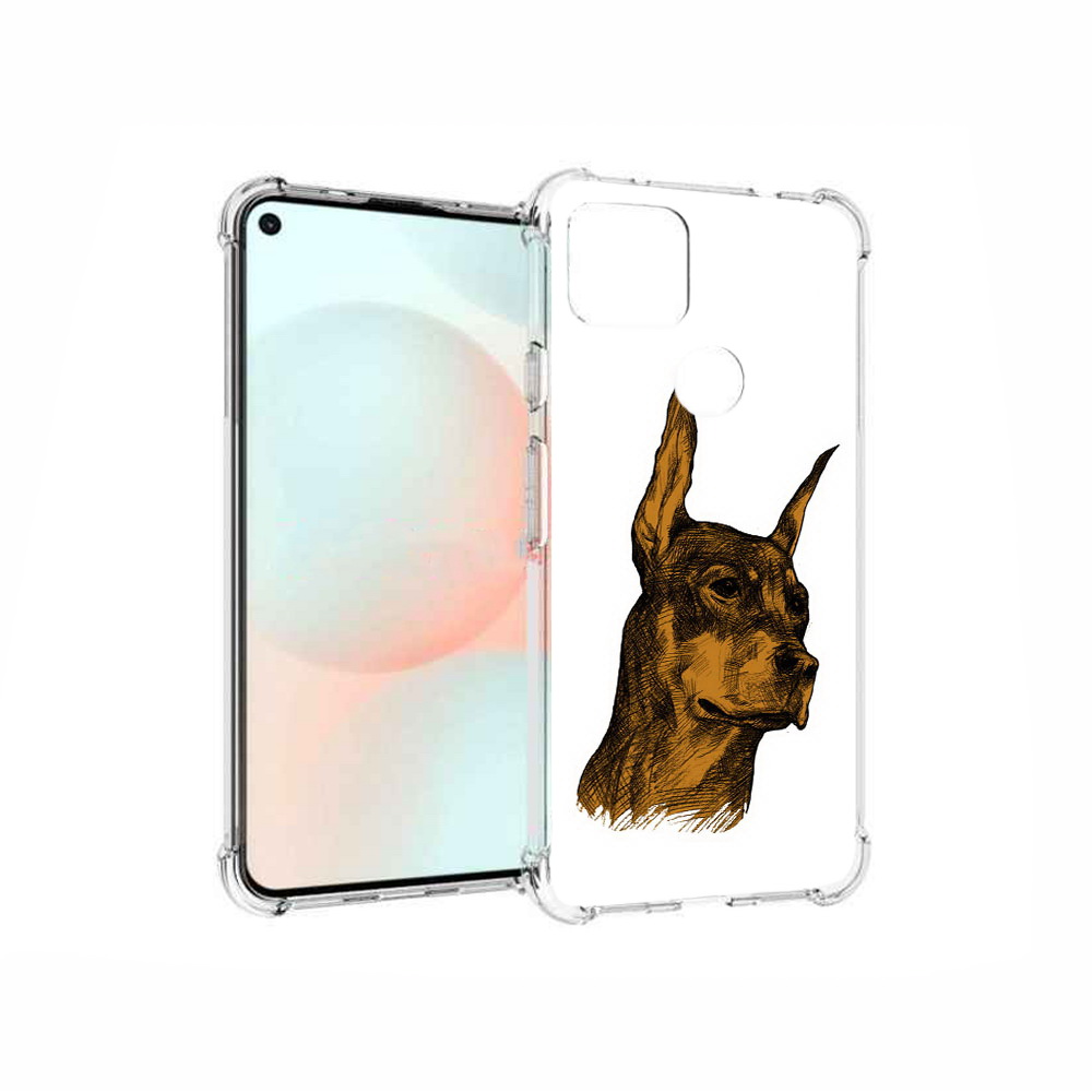 

Чехол MyPads Tocco для Google Pixel 5A скетч доберман, Прозрачный, Tocco