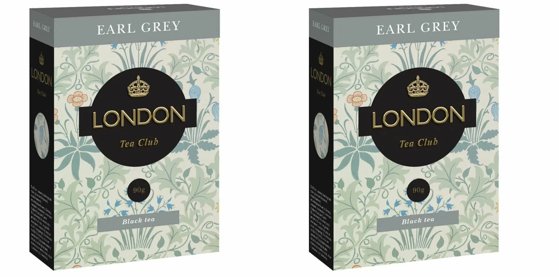 Чай черный London Tea Club Earl Grey с бергамотом, 90 г * 2 шт